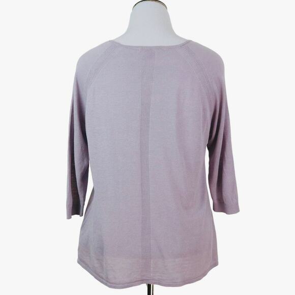 Boden US 10 Silk Linen Fine Knit Sweater Tie Front Lavender Purple - Picture 5 of 9
